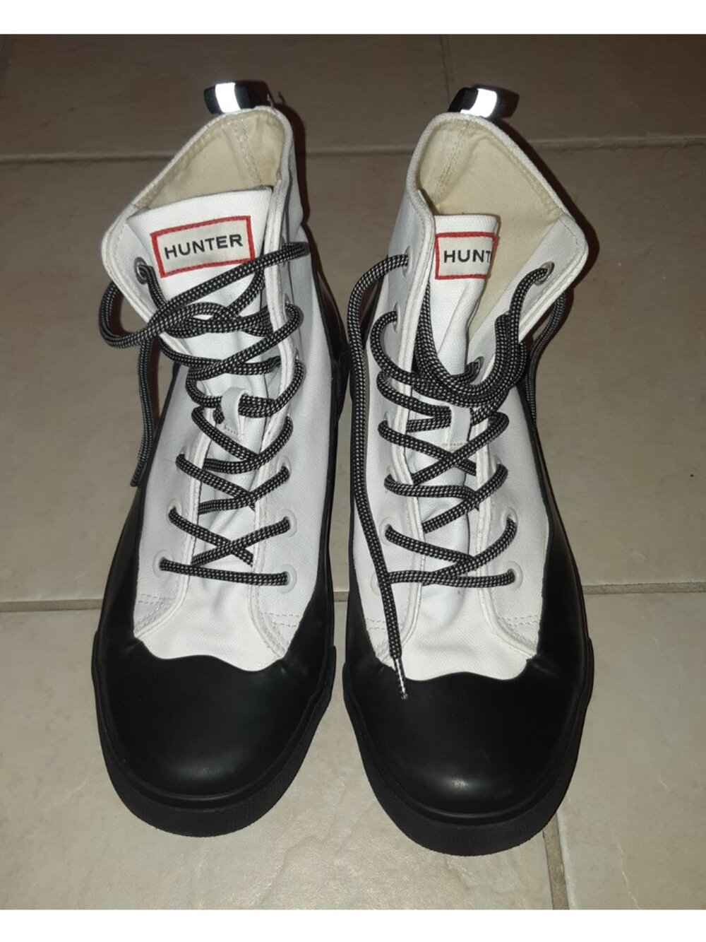 Hunter Target Unisex Canvas High Top Boots Rubber Rain Sz. M/8 W/10
